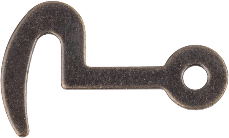 Small Antique Brass Finished Lid or Door Latch Hook | Pack of 4 | 1" Long x 5/8" Wide