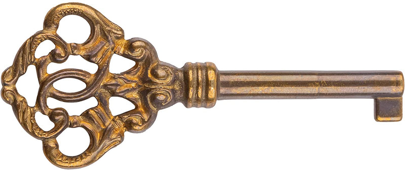 Sophisticated Hand Aged Brass Skeleton Key