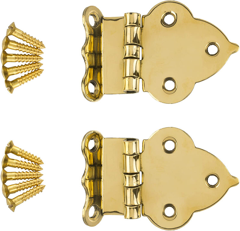 Brass Offset Hoosier Type Cabinet Hinge | 2-1/4" Wide x 1-1/2" High