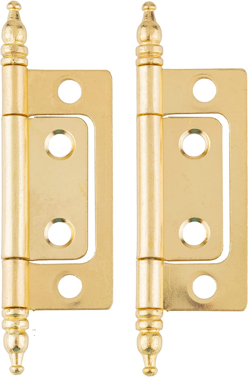 Non Mortise Brass Plated Hinge with Finals | 2" High x 7/8" Wide