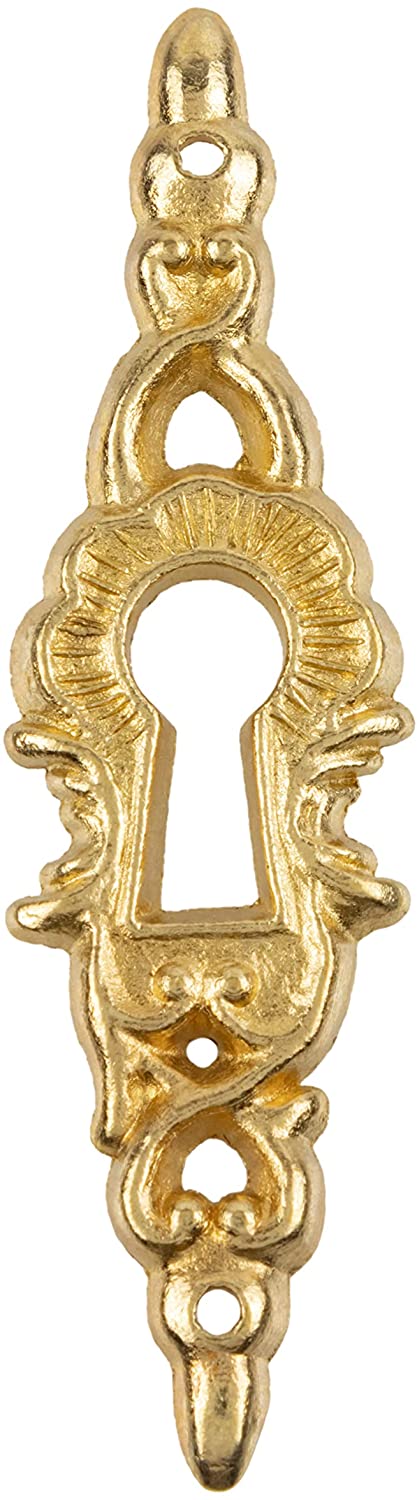Vertical Victorian Brass Keyhole Cover | 2-7/16" x 5/8"