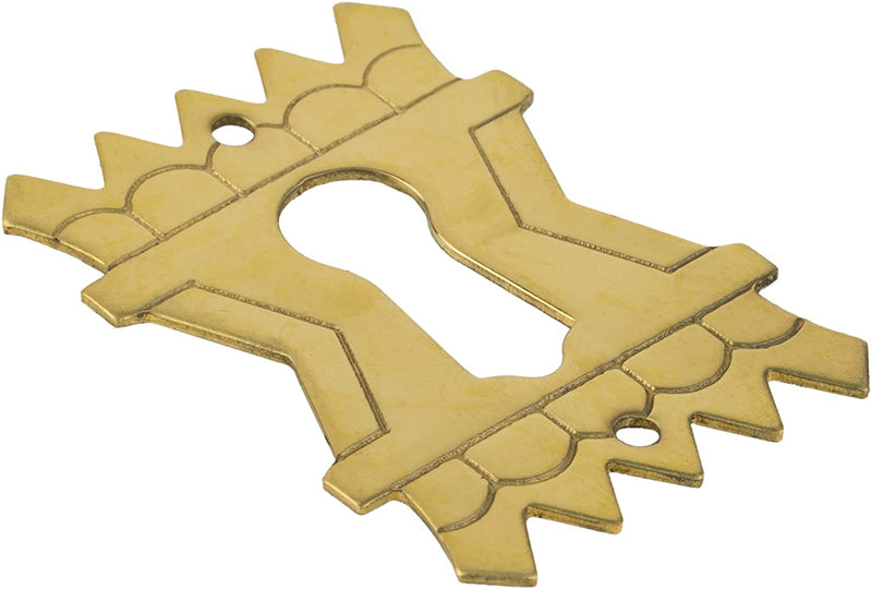 Eastlake Stamped Brass Decorative Keyhole Cover | 1" x 1-1/2"