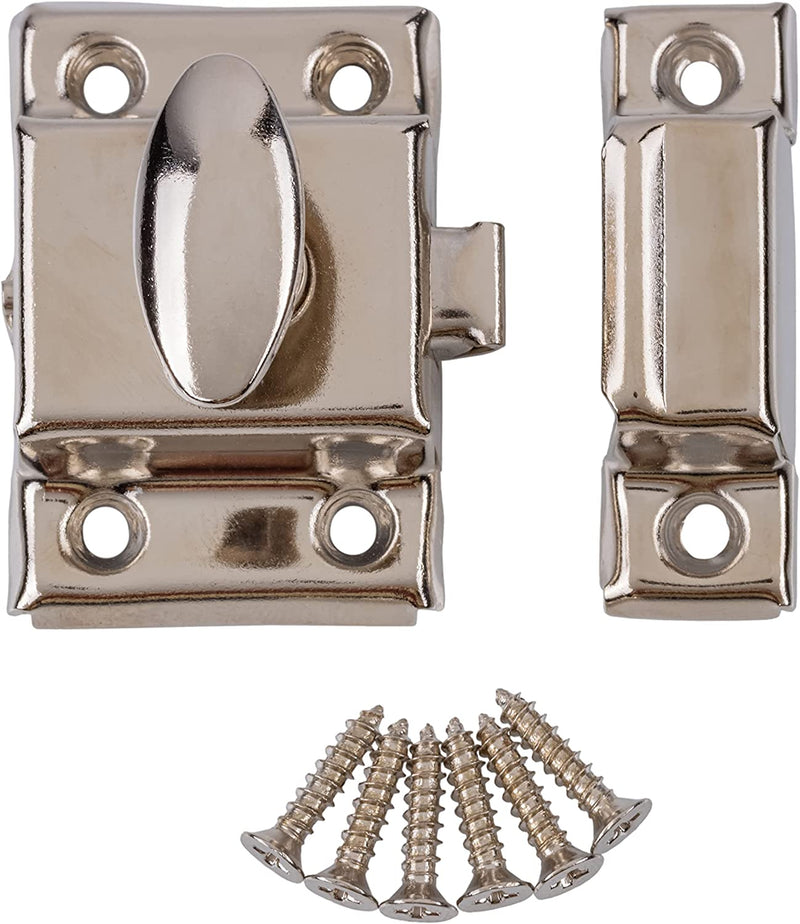 Classic Small Oval Turn Nickel Stamped Cabinet Latch