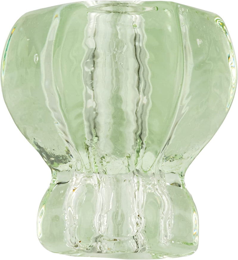 Depression Era Hexagonal Transparent Green Glass Drawer Knob | Diameter: 1"