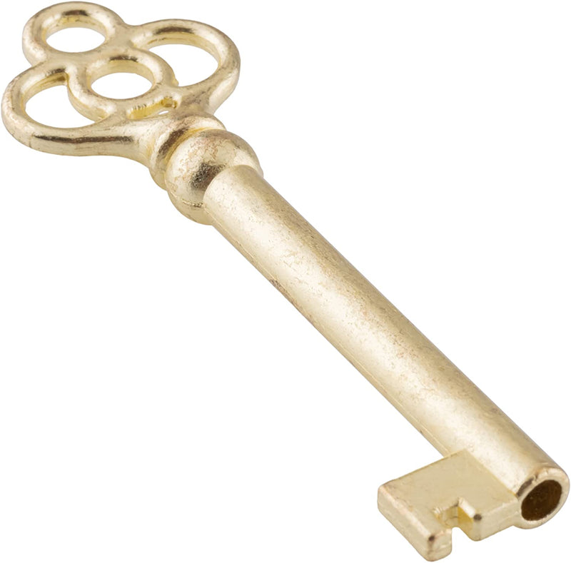 Hollow Barrel Brass Plated Cabinet Skeleton Key