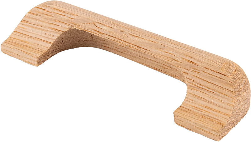 Unfinished Oak Wood Drawer Pull | Centers: 3-3/4"