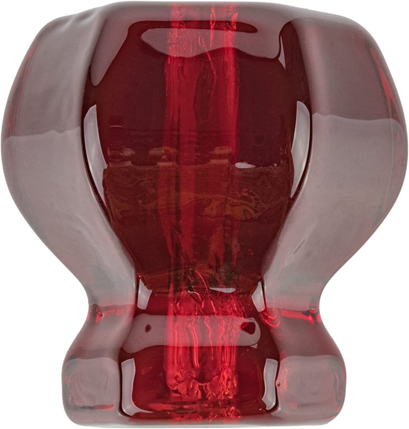 Depression Era Hexagonal Ruby Red Glass Drawer Knob | Diameter: 1-1/2"