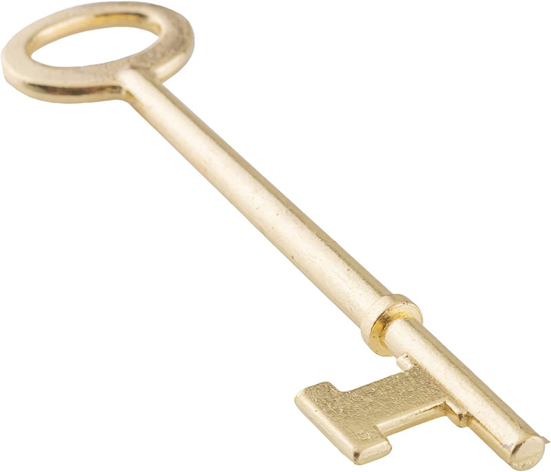 Brass Plated Skeleton Key w/ Double Notched Bit for Architectural Locks