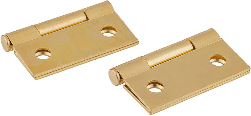 Brass Plated Butt Hinge with Removable Pin | 1-1/2" High x 1-1/2" Wide