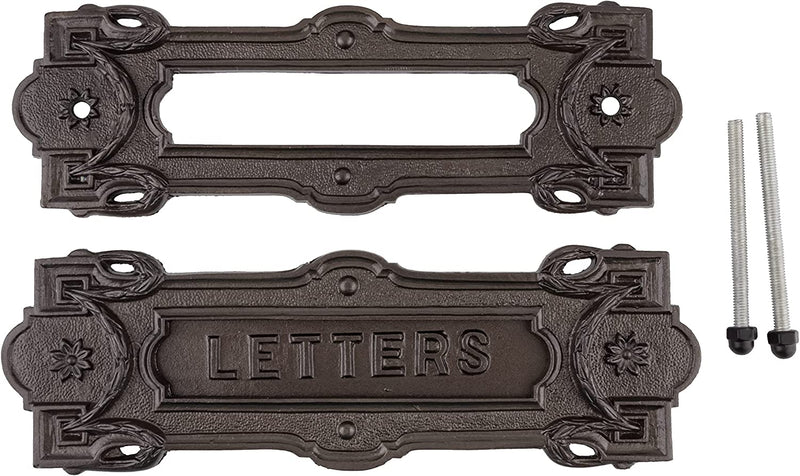 Antique Cast Iron Mail Letter Slot | Front and Back Plates