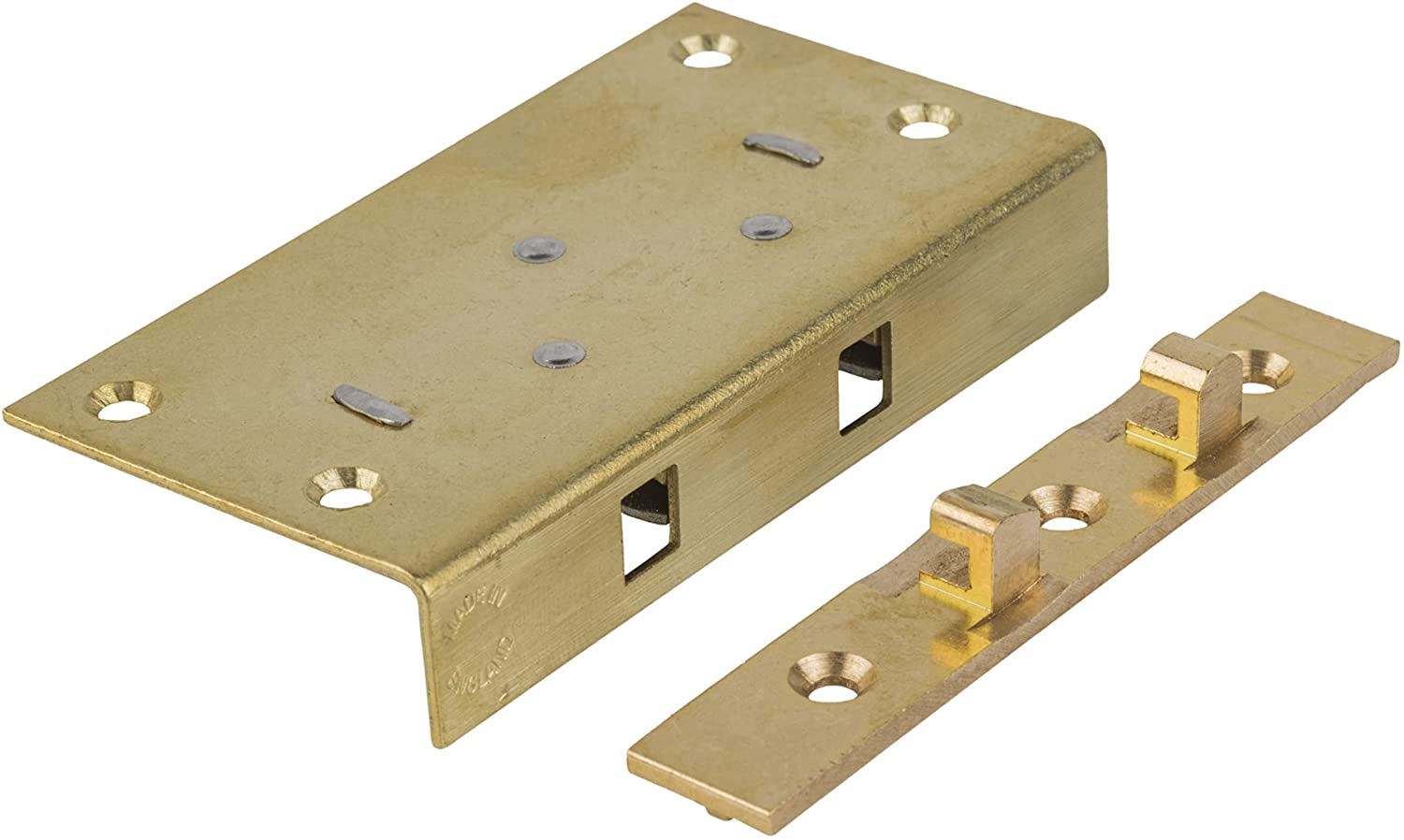 Extra Large Brass Half Mortise Chest or Box Lid Lock with Skeleton Key ...