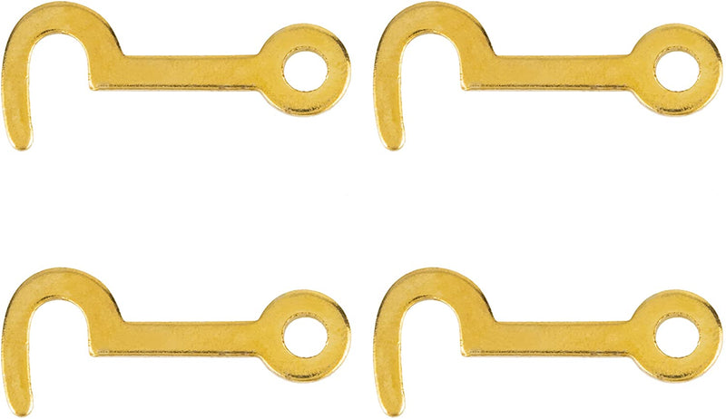 Small Flat Brass Plated Steel Door or Box Hook Latch