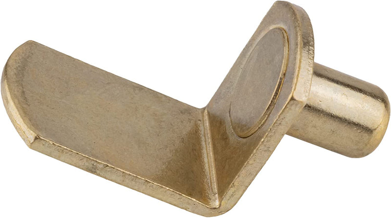 Brass Plated "L" Pin Bookcase Shelf Support Rests | Pack of 12