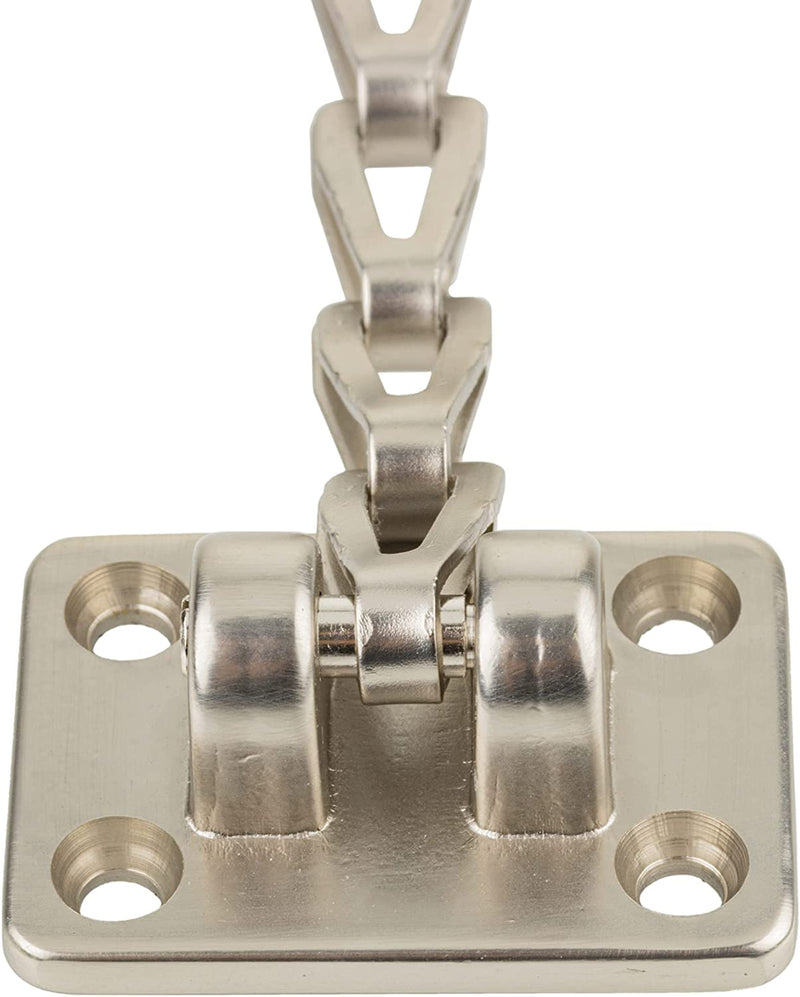 Brushed Nickel Plated Transom Window or Trunk Chain Support