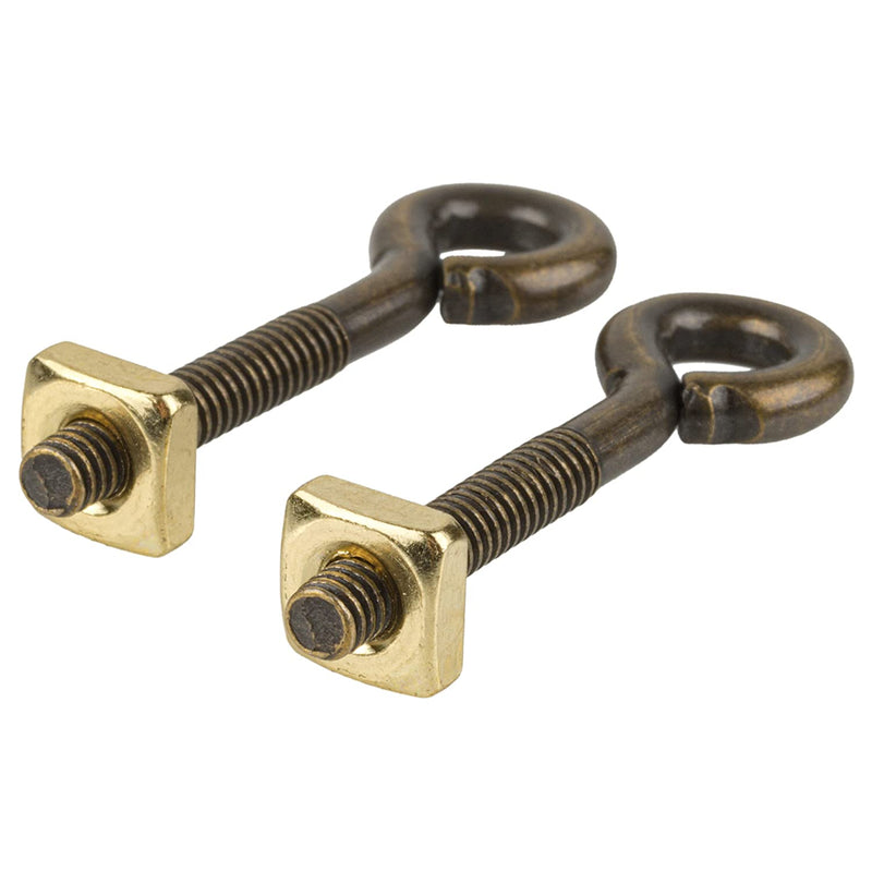 Aged Brass Plain Eye Bolts with Nuts | Pack of 2