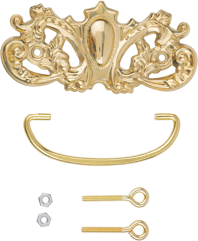 Victorian Fancy Brass Drawer Bail Pull | Centers: 3"