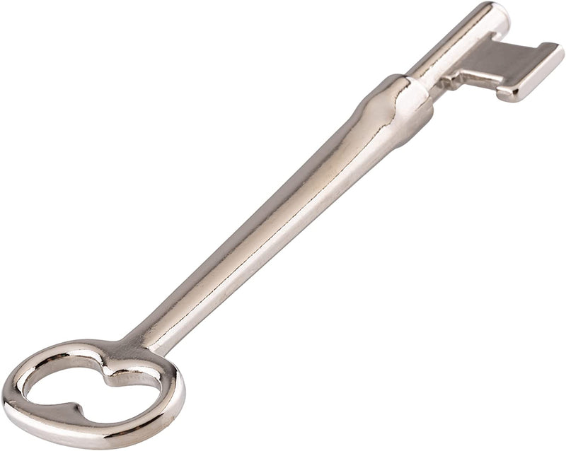 Nickel Plated Solid Brass Skeleton Key w/ Double Notched Bit for Architectural Locks