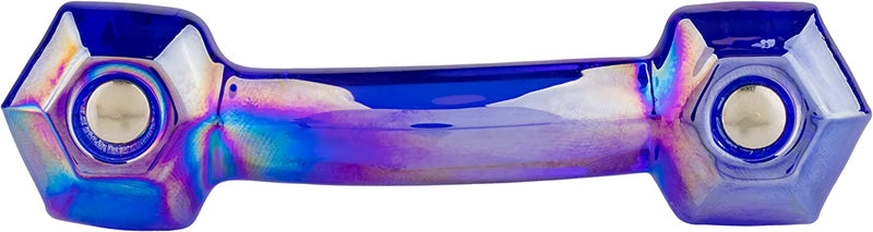 Depression Era Hexagonal Cobalt Blue Carnival Glass Drawer Pull | Centers: 3"