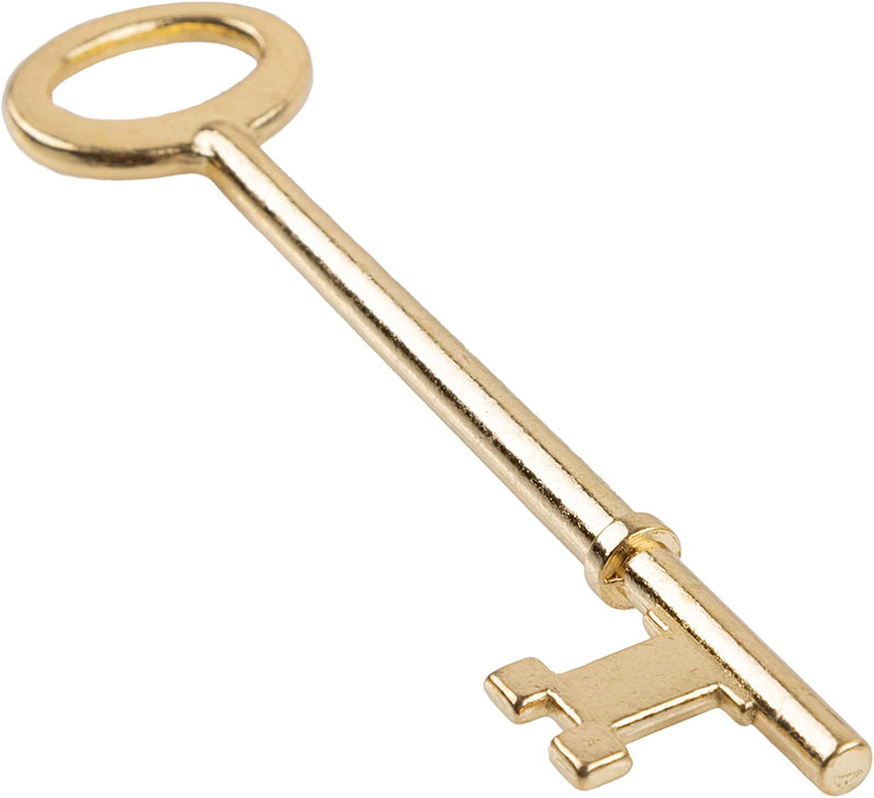 Brass Plated Skeleton Key w/ Triple Notched Bit for Architectural Locks