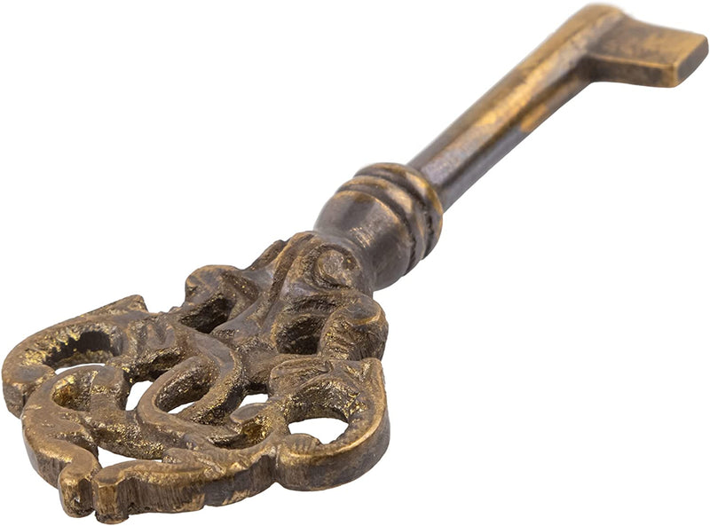 Magnificent Aged Solid Brass Skeleton Key