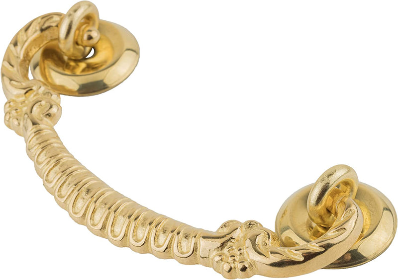 Fancy Heavy Solid Brass Drawer Bail Pull | Centers: 3"