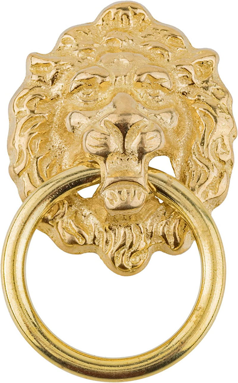 Victorian Era Lion Face Shaped Cast Brass Ring Pull