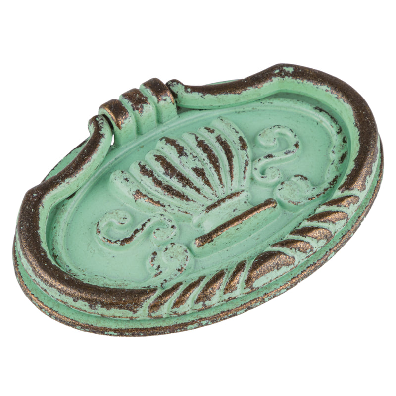 Oval Bowl Pattern Verdigris Finished Ring Pull