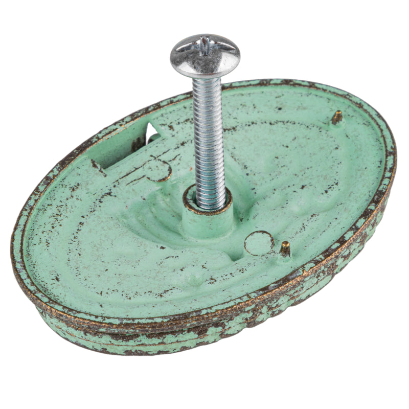 Oval Bowl Pattern Verdigris Finished Ring Pull