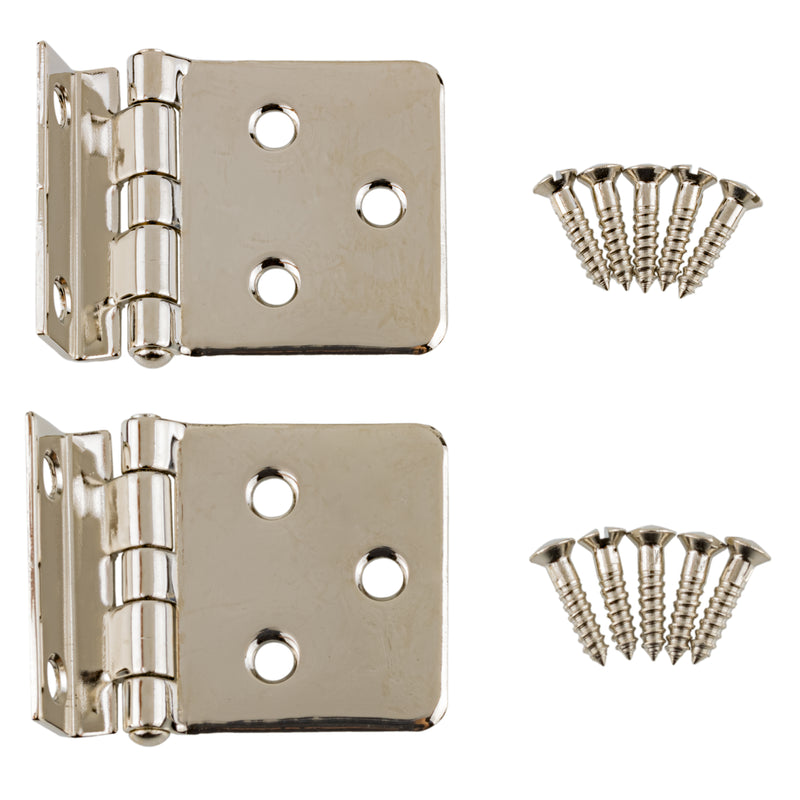 Nickel Plated Sellers Offset Cabinet Hinge | 2" Wide x 1 1/2" High