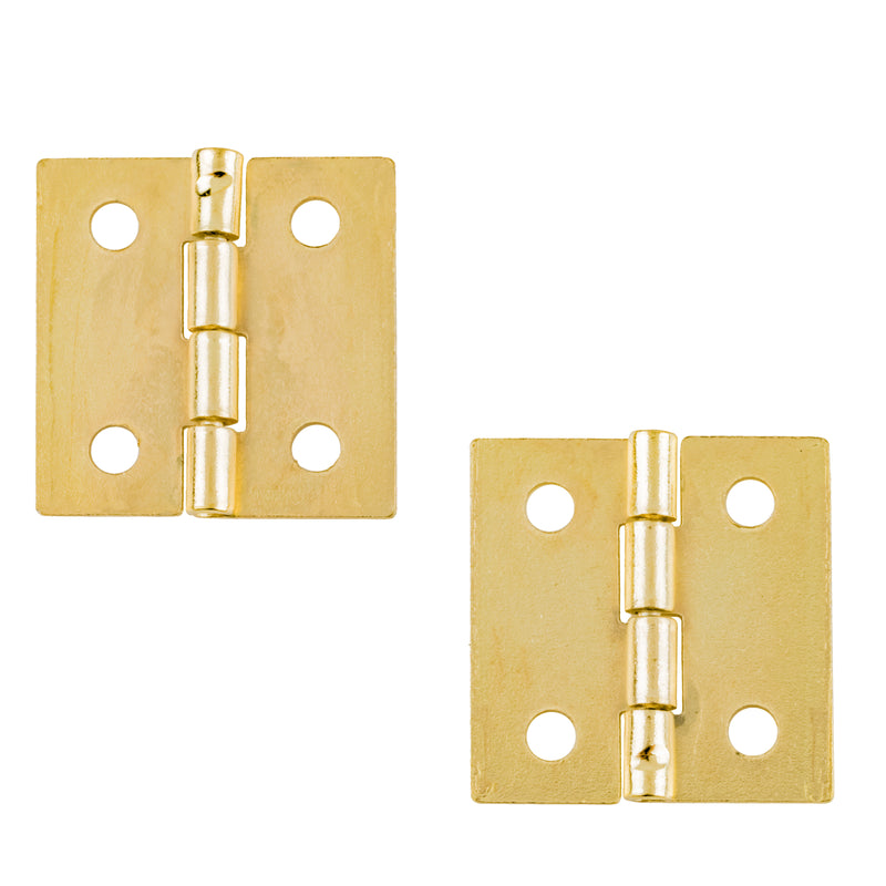 Small Brass Plated Jewelry Box Hinge | 1" High  x 15/16" Wide