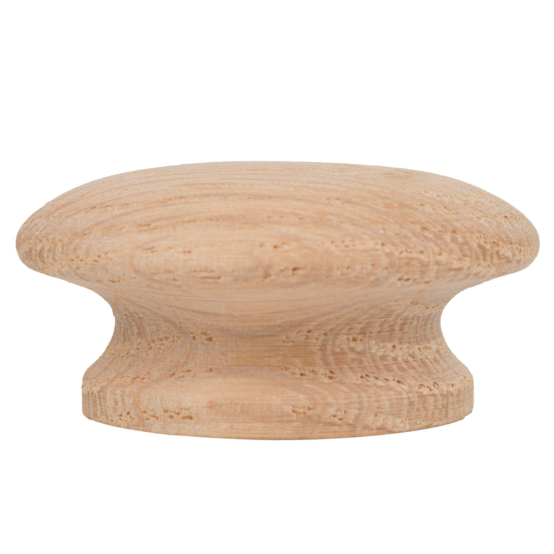 Unfinished Oak Wood Cabinet Knob | Diameter: 1-3/4"