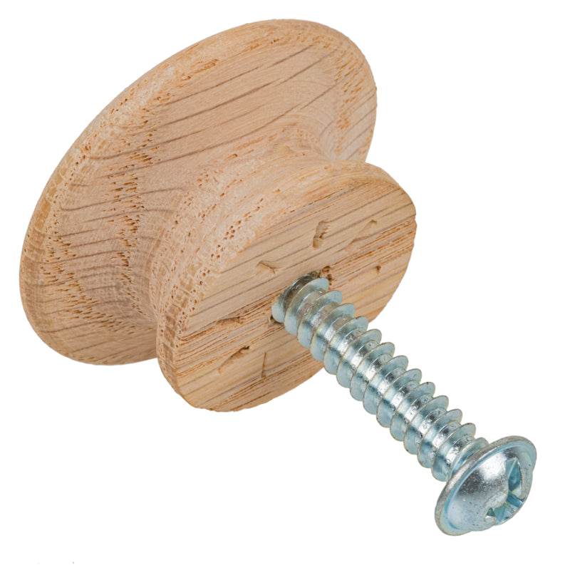 Oak Wood Knob | Diameter: 1-1/2"