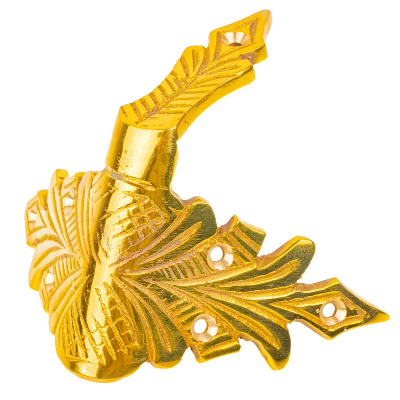 Decorative Cast Brass Camel-Back Trunk Corner Protector
