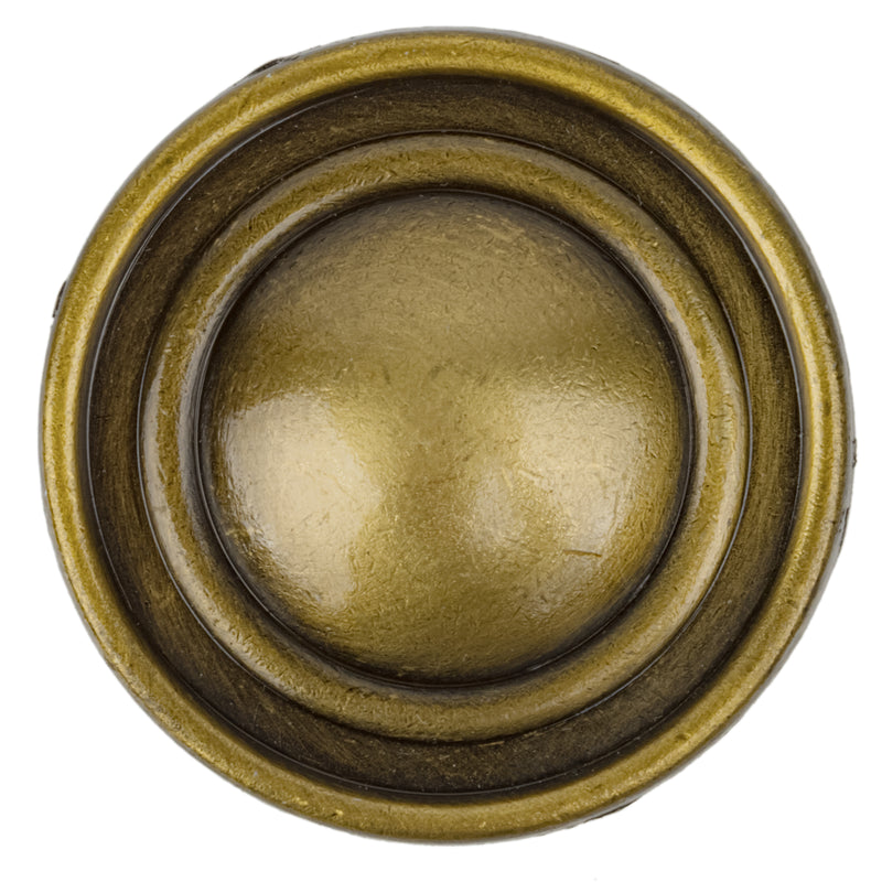 Antique Brass Drawer Knob | Diameter: 1-1/4"