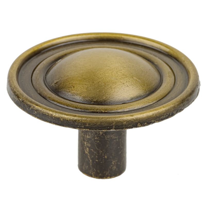 Antique Brass Drawer Knob | Diameter: 1-1/4"