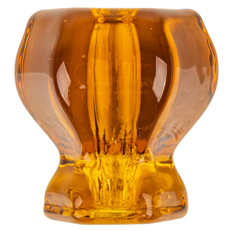 Hexagonal Depression Era Amber Glass Drawer Knob | Diameter: 1-1/4"