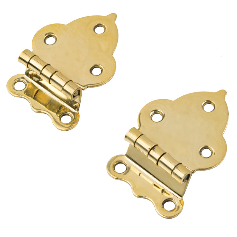 Brass Offset Hoosier Type Cabinet Hinge | 2-1/4" Wide x 1-1/2" High