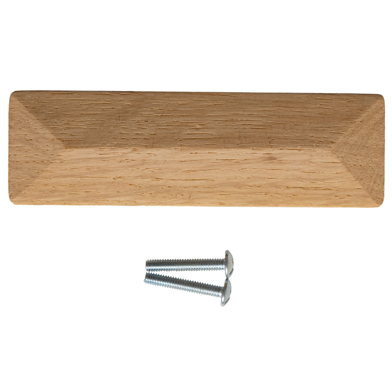Oak Mission Style Drawer Pull with Metal Inserts | Centers: 3"