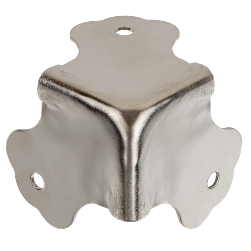 Large Nickel Plated Trunk Corner Protector | Pack of 4