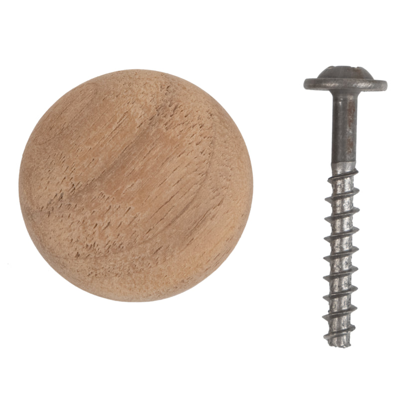 Walnut Wood Knob with Wide Base | Diameter: 1-1/4"