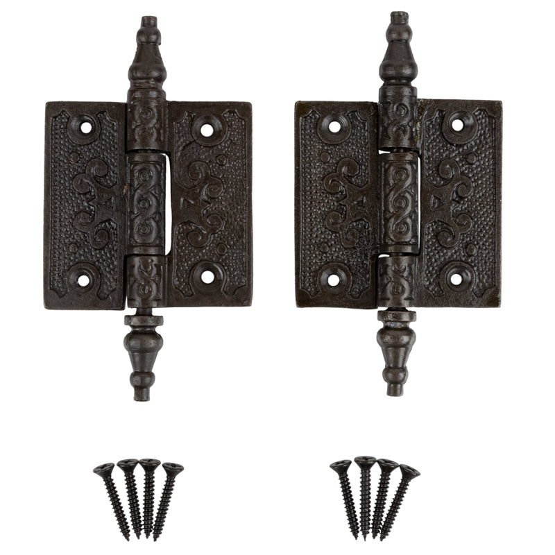 Large Victorian Cast Iron Hinges | 2-1/2" High X 2-1/2" Wide