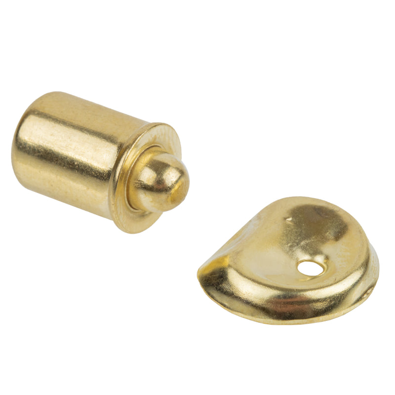 Large Brass Plated Spring Loaded Bullet Catch with Striker Plate | Diameter: 3/8"