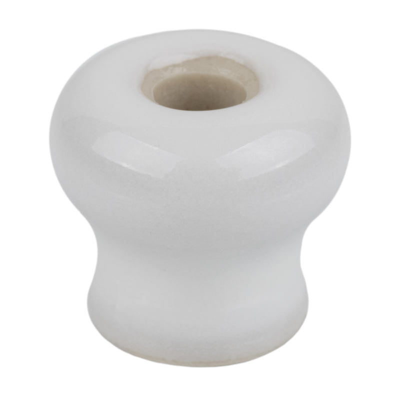 Extra Small White Porcelain Knob | Diameter: 1/2"