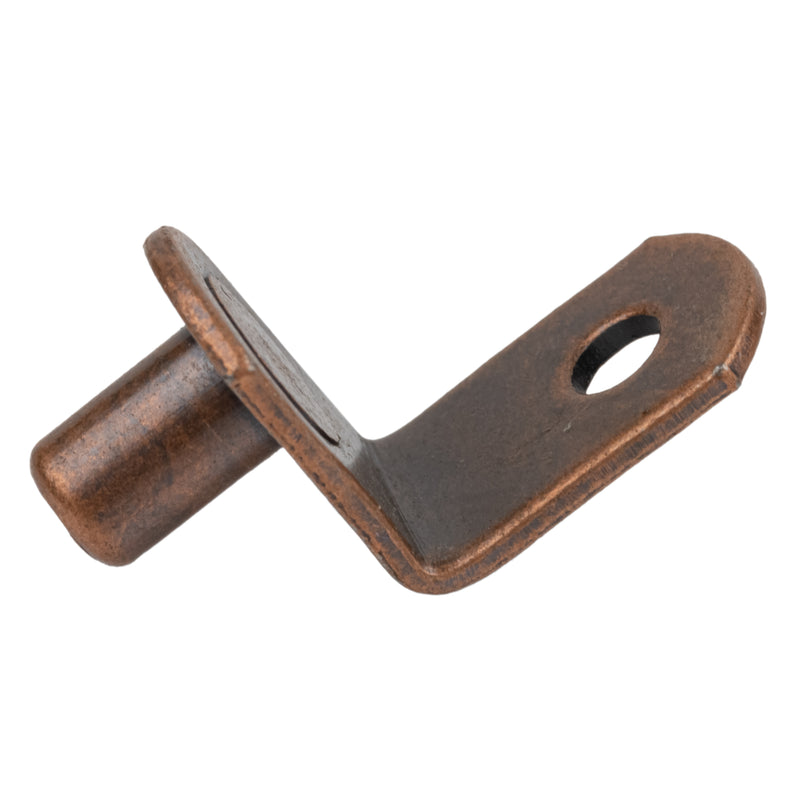 Antique Copper Finished "L" Shaped Bookcase Shelf Support Rests Pegs | Pack of 25