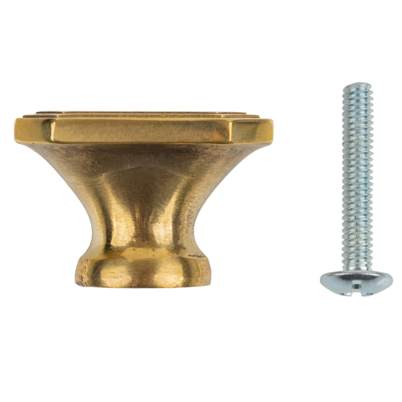 Art Deco Brass Drawer Knob | 1-1/2" x 7/8"