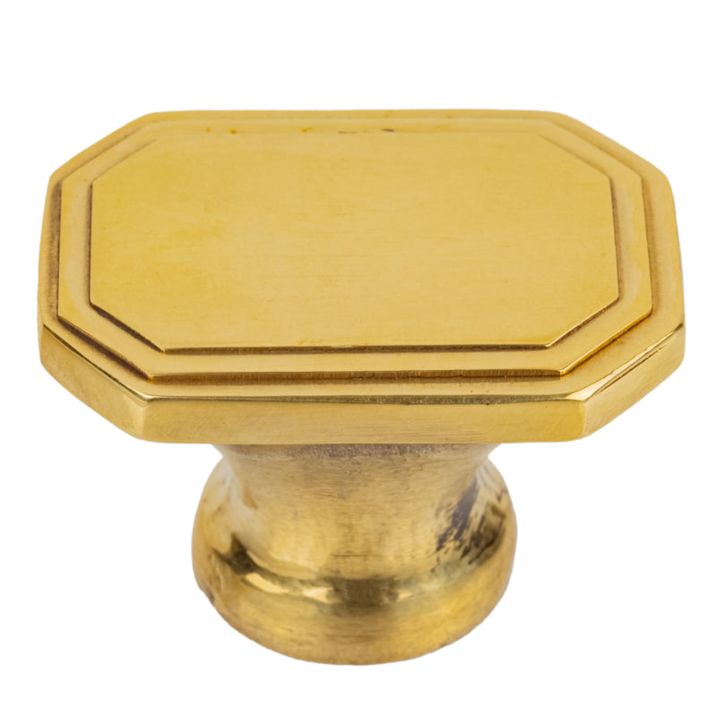 Art Deco Brass Drawer Knob | 1-1/2" x 7/8"