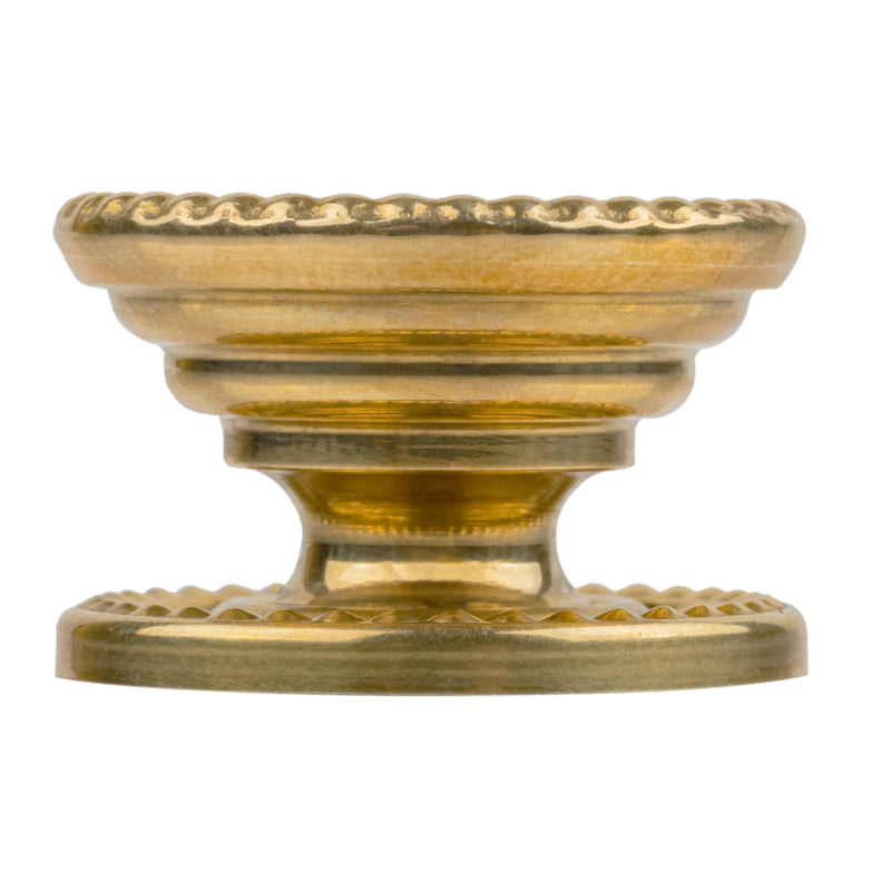 Small Colonial Revival Stamped Brass Drawer Knob | Diameter: 1"