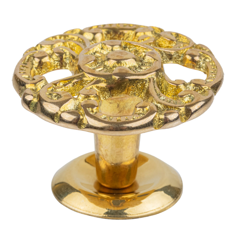 Large Victorian Era Cast Brass Knob | Diameter: 1-1/2"