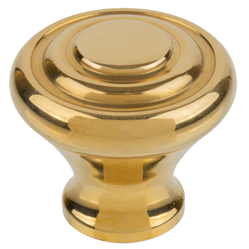 Art Deco Brass Drawer Knob | Diameter: 1-3/16"