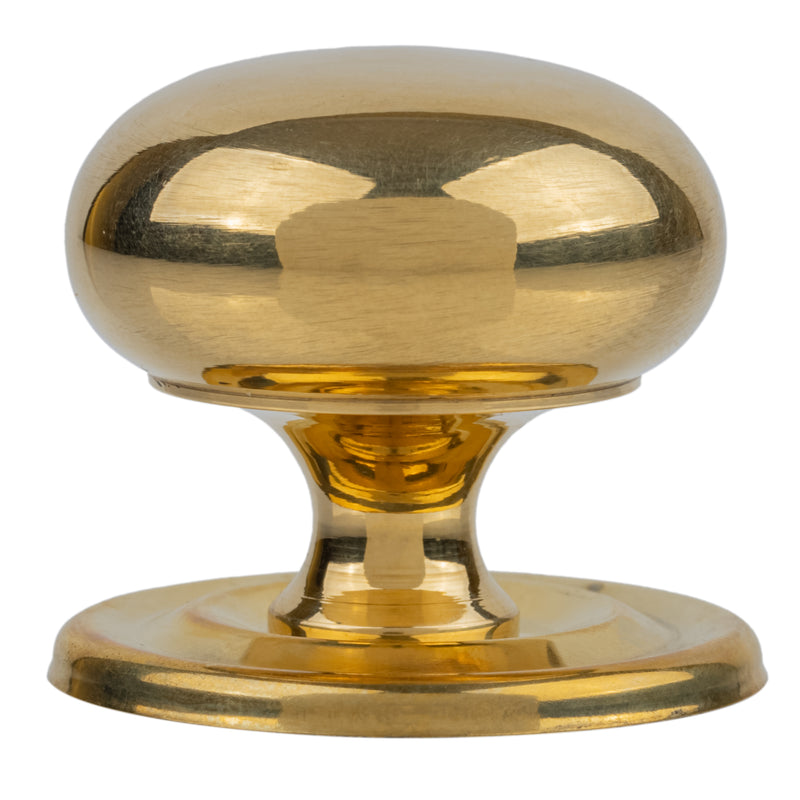 Large Bulbous Solid Brass Drawer Knob with Finger Latch | Diameter: 1-1/4"